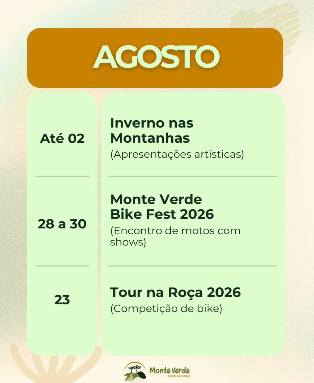 Programação Agosto